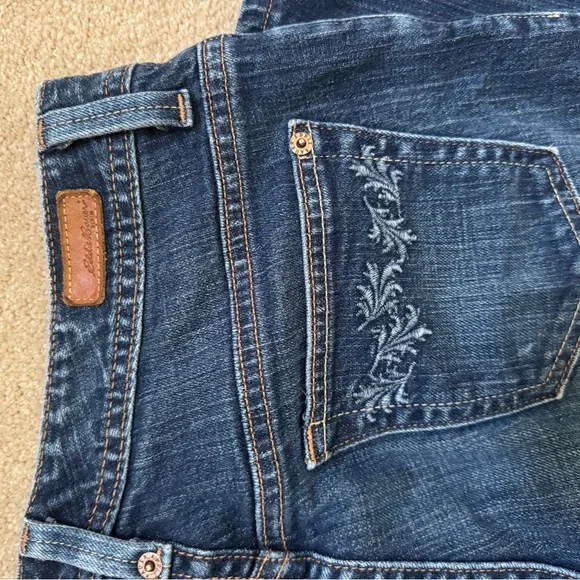 Eddie Bauer Dark Wash Boot Cut Jeans w/ embroidered details - Picture 7 of 7